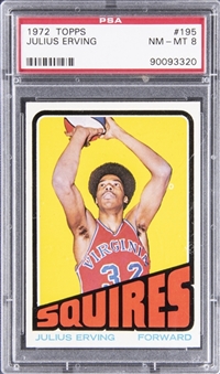 1972-73 Topps #195 Julius Erving Rookie Card - PSA NM-MT 8